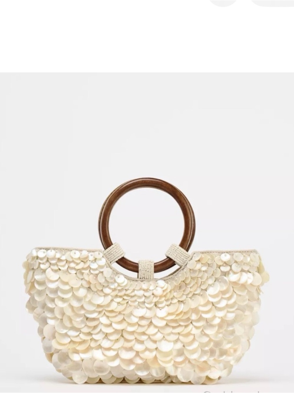 Zara mother of pearl appliqué bag